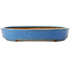 Pot à bonsaï ovale bleu de Reiho - 410 x 275 x 40 mm