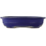 Oval blue bonsai pot by Reiho - 380 x 290 x 90 mm