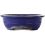 Oval blue bonsai pot by Reiho - 380 x 290 x 90 mm