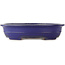 Oval blue bonsai pot by Reiho - 380 x 290 x 90 mm