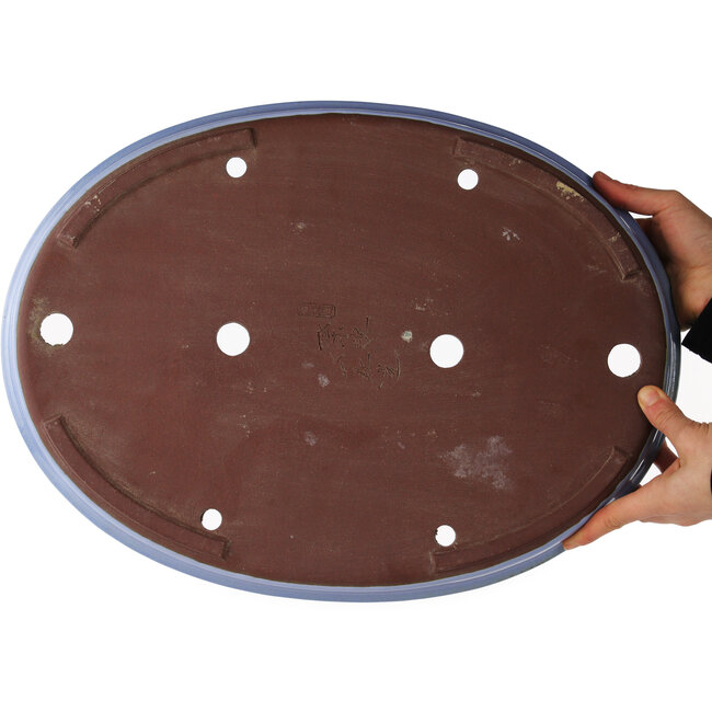 Maceta ovalada azul para bonsái de Yamaaki - 480 x 355 x 55 mm