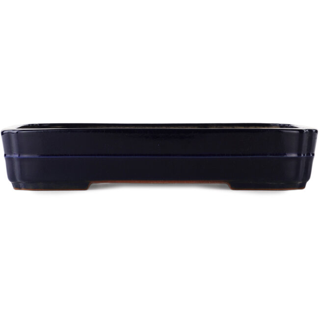 Rectangular blue bonsai pot by Yamafusa - 380 x 270 x 70 mm