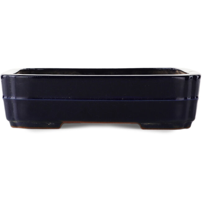 Rectangular blue bonsai pot by Yamafusa - 380 x 270 x 70 mm