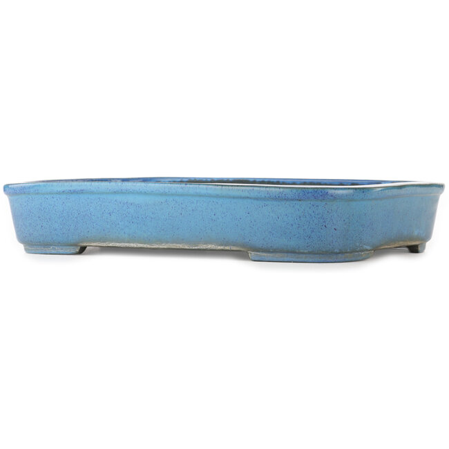 Pot à bonsaï rectangulaire bleu de Koyou - 450 x 335 x 75 mm