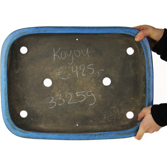 Vaso bonsai rettangolare blu di Koyou - 450 x 335 x 75 mm
