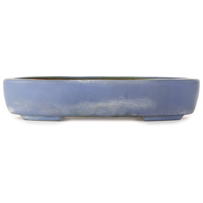 Oval blue bonsai pot by Hattori - 370 x 280 x 80 mm