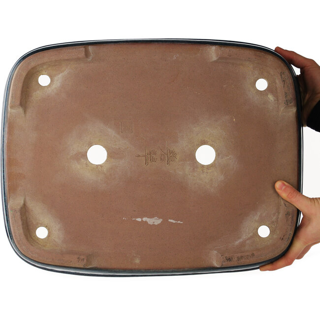 Rechteckiger blauer Bonsaitopf - 470 x 365 x 85 mm