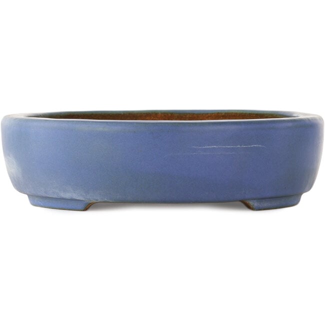 Ovale blauwe bonsai pot van Hattori - 370 x 280 x 80 mm