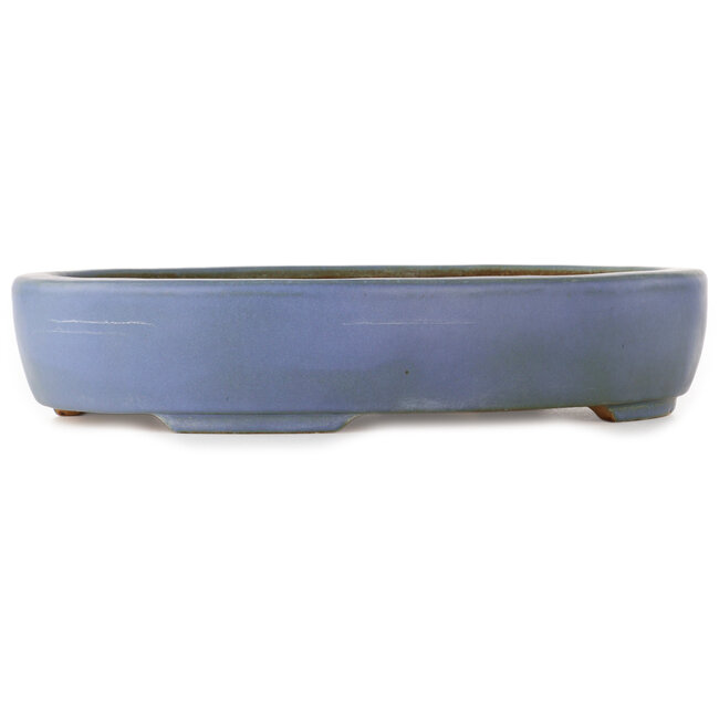 Pot à bonsaï ovale bleu par Hattori - 370 x 280 x 80 mm