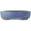 Oval blue bonsai pot by Hattori - 370 x 280 x 80 mm