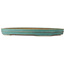 Pot à bonsaï ovale turquoise de Reiho - 520 x 370 x 60 mm