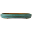 Oval turquoise bonsai pot by Reiho - 520 x 370 x 60 mm