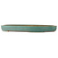 Pot à bonsaï ovale turquoise de Reiho - 520 x 370 x 60 mm