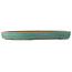 Pot à bonsaï ovale turquoise de Reiho - 520 x 370 x 60 mm