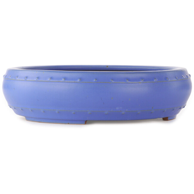 Ronde blauwe bonsai pot van Reiho - 350 x 350 x 95 mm