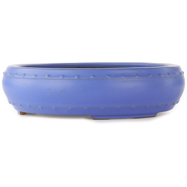Ronde blauwe bonsai pot van Reiho - 350 x 350 x 95 mm