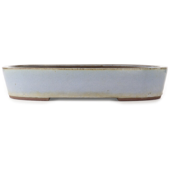 Oval blue bonsai pot by Yamaaki - 425 x 330 x 80 mm