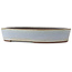 Pot à bonsaï ovale bleu de Yamaaki - 425 x 330 x 80 mm