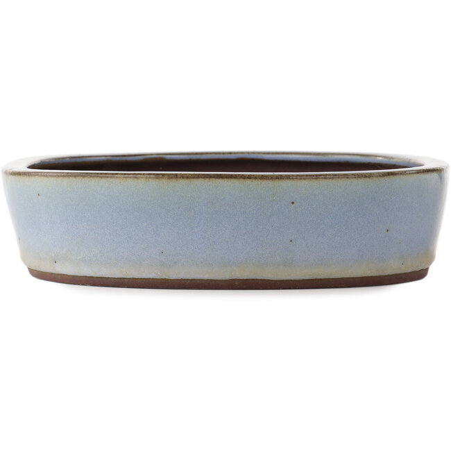 Oval blue bonsai pot by Yamaaki - 425 x 330 x 80 mm