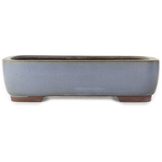 Yamaaki 380 mm rectangular blue bonsai pot by Yamaaki, Tokoname, Japan