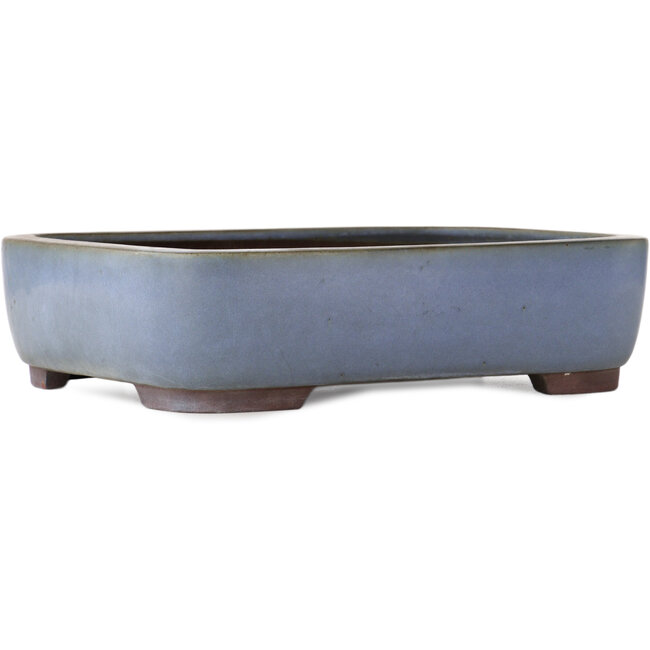 Rectangular blue bonsai pot by Yamaaki - 380 x 305 x 100 mm