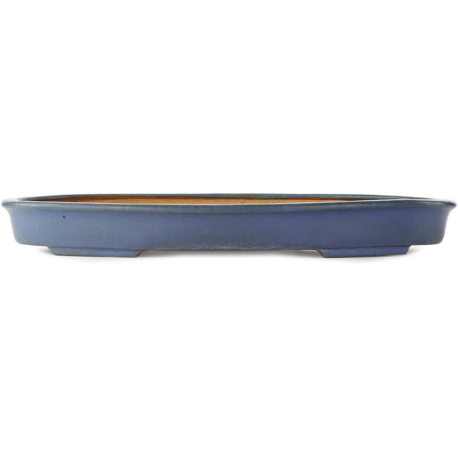 Oval blue bonsai pot by Hattori - 565 x 370 x 60 mm