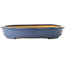 Oval blue bonsai pot by Hattori - 565 x 370 x 60 mm