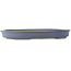 Oval blue bonsai pot by Hattori - 565 x 370 x 60 mm