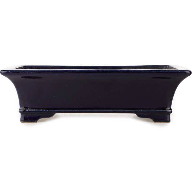 Rectangular blue bonsai pot by Reiho - 380 x 280 x 105 mm