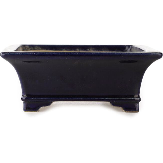 Rectangular blue bonsai pot by Reiho - 380 x 280 x 105 mm