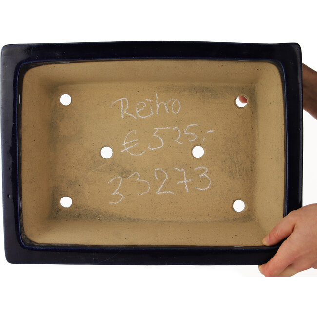 Vaso bonsai rettangolare blu di Reiho - 380 x 280 x 105 mm
