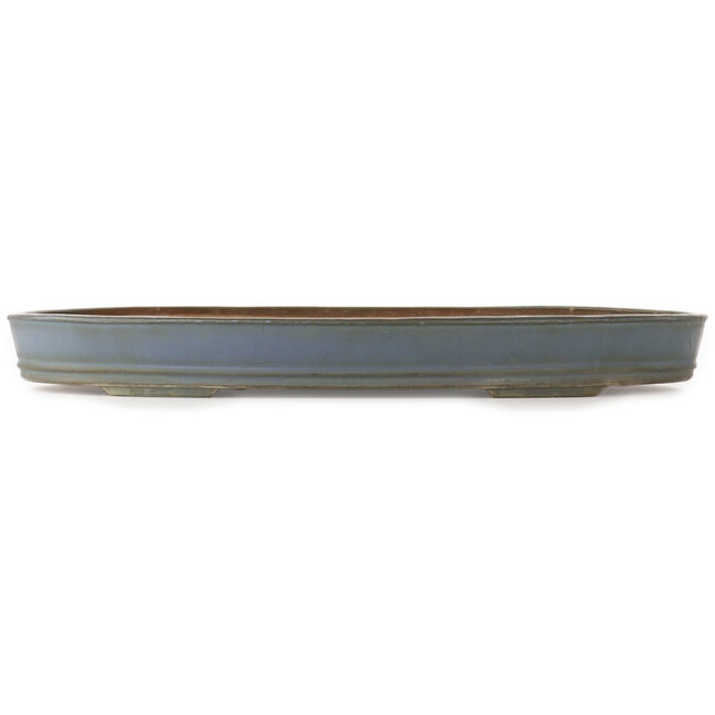 Oval blue bonsai pot by Hattori - 500 x 370 x 50 mm