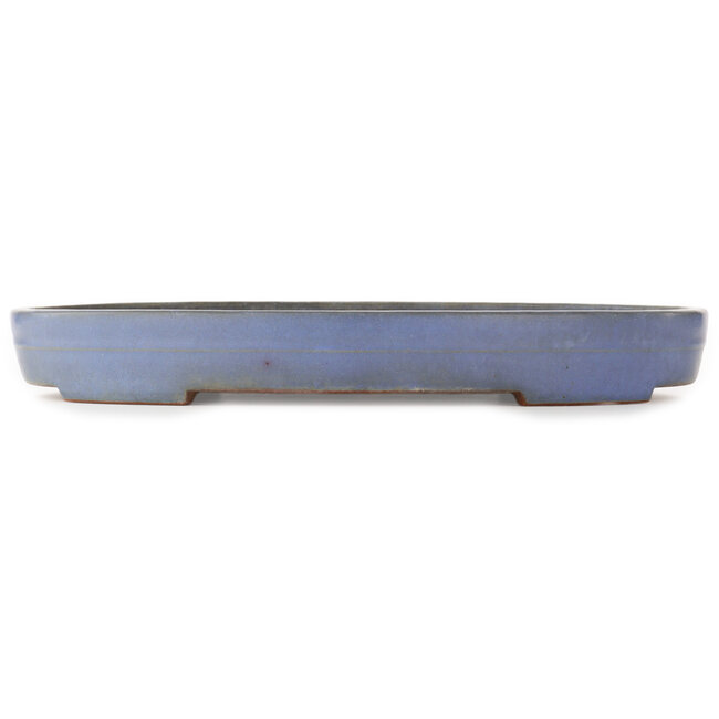 Oval blue bonsai pot by Yamafusa - 470 x 350 x 60 mm