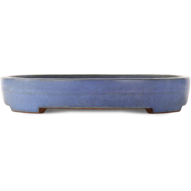 Ovale blauwe bonsai pot van Yamafusa - 470 x 350 x 60 mm