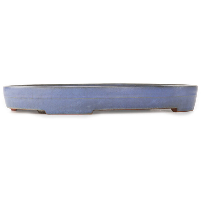 Oval blue bonsai pot by Yamafusa - 470 x 350 x 60 mm
