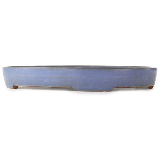 Ovale blauwe bonsai pot van Yamafusa - 470 x 350 x 60 mm