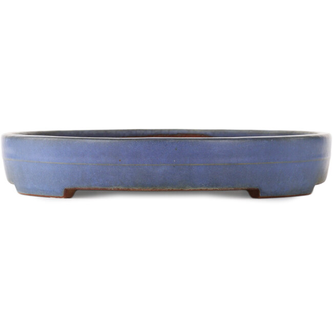Ovale blauwe bonsai pot van Yamafusa - 470 x 350 x 60 mm