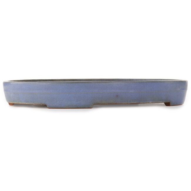 Ovale blauwe bonsai pot van Yamafusa - 470 x 350 x 60 mm