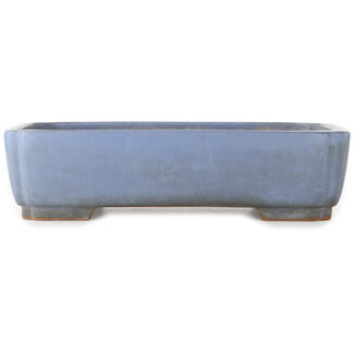  Yamafusa - Takehiko Koie Pot à bonsaï rectangulaire bleu de 370 mm par Yamafusa, Tokoname, Japon