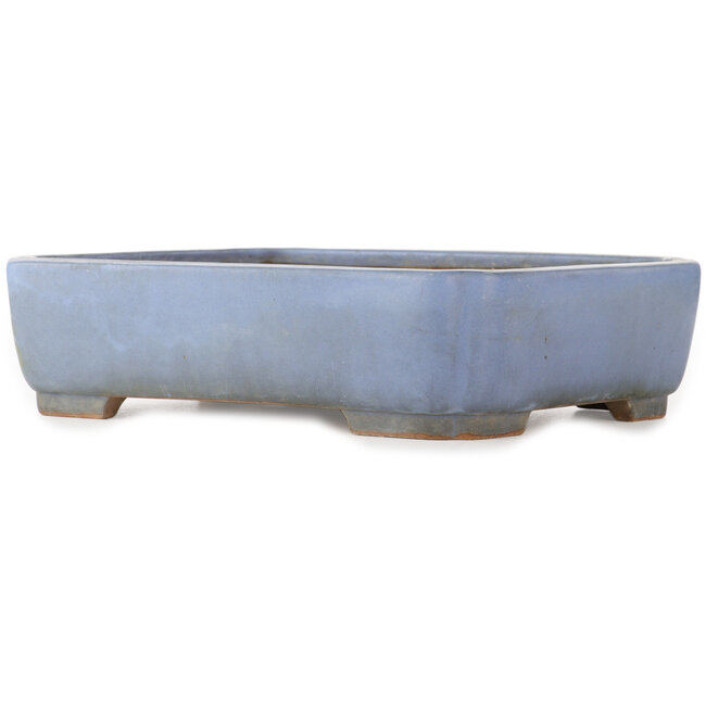 Rectangular blue bonsai pot by Yamafusa - 370 x 285 x 95 mm