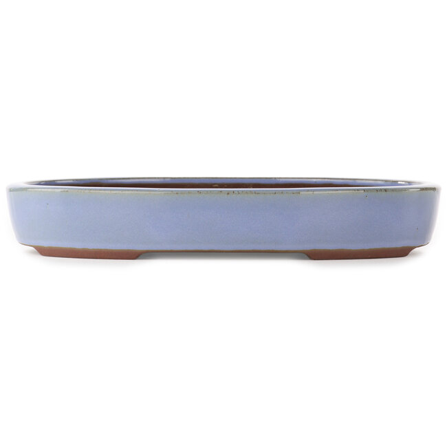 Oval blue bonsai pot by Yamaaki - 370 x 300 x 55 mm