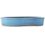 Pot à bonsaï ovale bleu de Koyou - 370 x 320 x 70 mm