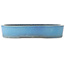 Pot à bonsaï ovale bleu de Koyou - 370 x 320 x 70 mm