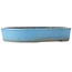 Pot à bonsaï ovale bleu de Koyou - 370 x 320 x 70 mm