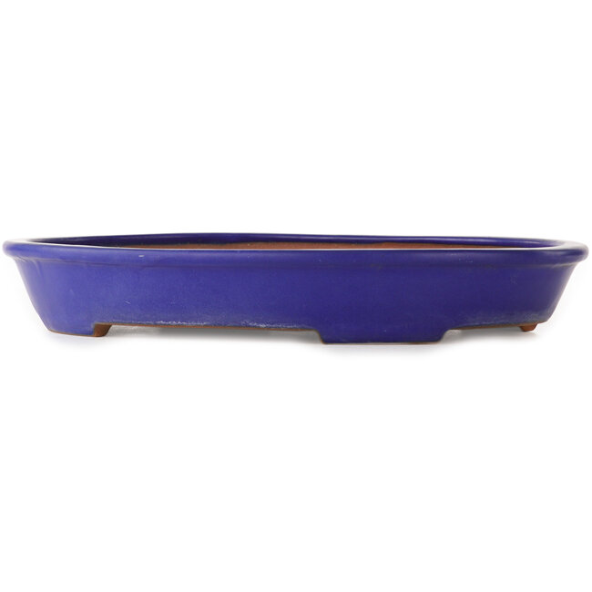Ovale blauwe bonsai pot van Yamafusa - 410 x 315 x 60 mm