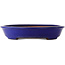 Oval blue bonsai pot by Yamafusa - 410 x 315 x 60 mm