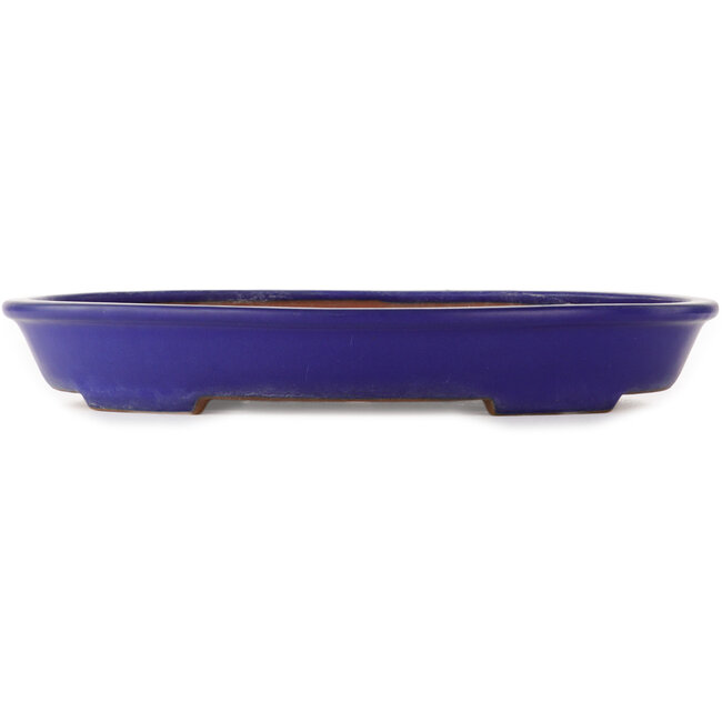 Pot à bonsaï ovale bleu de Yamafusa - 410 x 315 x 60 mm