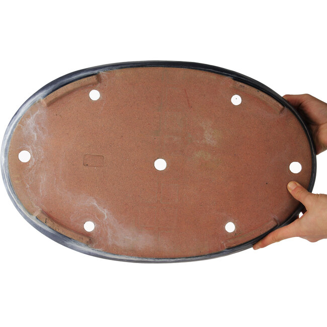 Pot à bonsaï ovale bleu de Reiho - 490 x 315 x 50 mm