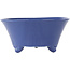 Round blue bonsai pot by Seifu - 145 x 145 x 70 mm