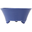 Round blue bonsai pot by Seifu - 145 x 145 x 70 mm